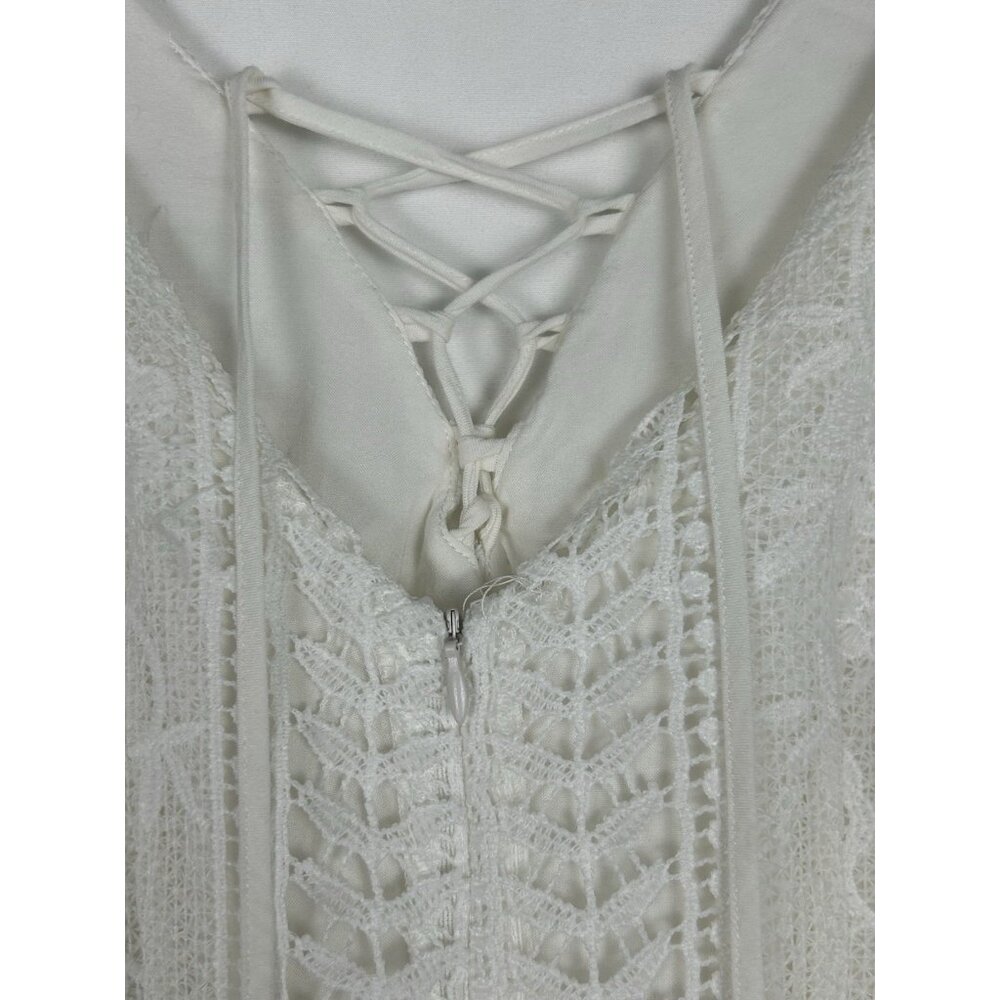 Astr The Label Anthropologie Dress Women S  White Mini Sleeveless Shift Lace Boh - Picture 8 of 13